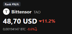 AIMNM_'s tweet photo. I bought some $TAO 👀

My bet for AI 😜 https://t.co/rlcLRYVhpS