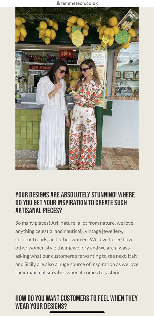 Thank you #femmetech for the feature 🤗 Designed To Empower Women. Read the interview here: femmetech.co.uk/the-jewellery-…