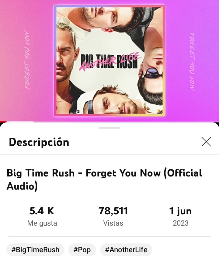 BigTimeData's tweet photo. Forget You Now by @bigtimerush (audio oficial) cuenta actualmente con 78,511 vistas, convirtiéndose así en el audio oficial del álbum Another Life con más reproducciones en YouTube.▶️ https://t.co/uXbA3ccOEj