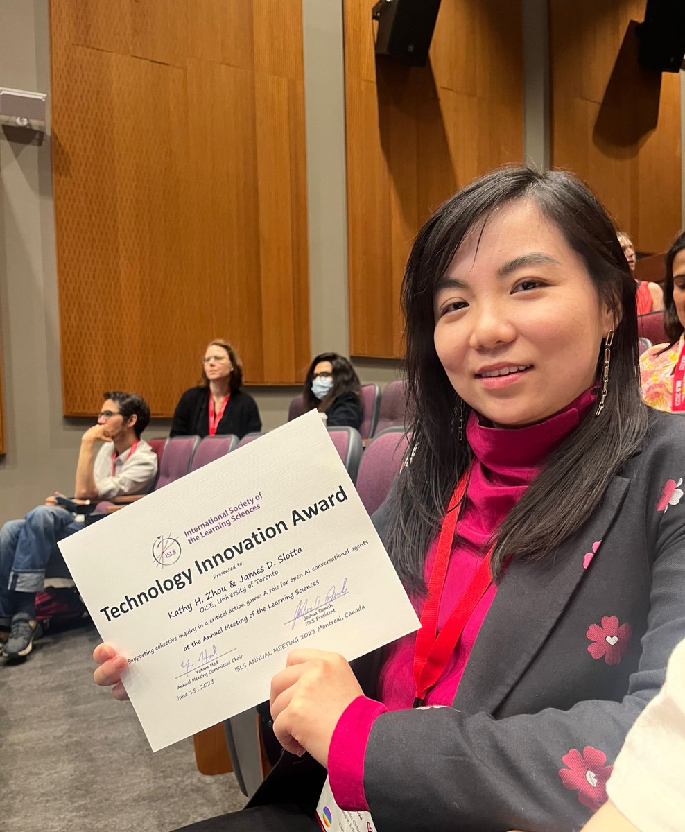 When your lab mate is a superstar! Congratulations to Kathy Zhou on getting the student tech innovation award at #ISLS2023!