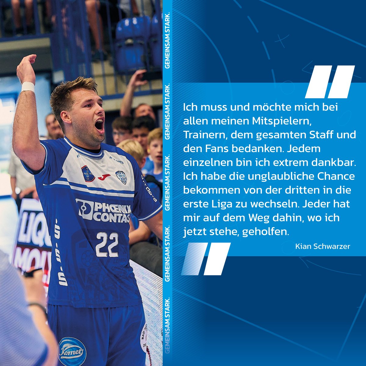 Danke für deinen Einsatz und dein Herzblut, Kian!💙

Wir wünschen dir für deine nächste Station bei den Eulen Ludwigshafen und persönlich nur das Beste!💪💯
_____
📸 Wieking
#gemeinsamstark #tbvlemgolippe #lemgo #handball #handballbundesliga
