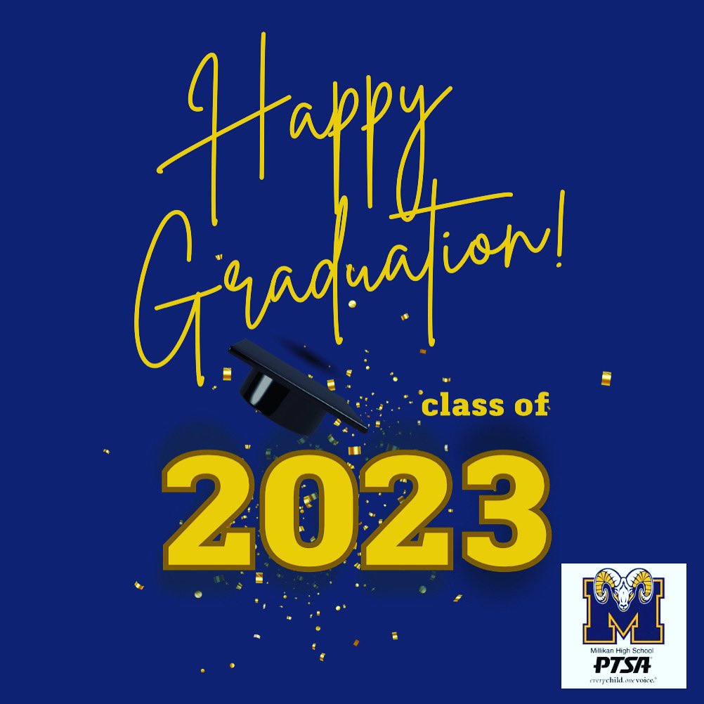 Congratulations to all of our Millikan High School GRADUATES!!! So proud of everything you’ve done. It’s time to celebrate your achievement! 🎉 #millikan2023 #lbmillikanptsa #gorams <a href="/PrincipalVega/">Alejandro Vega</a>