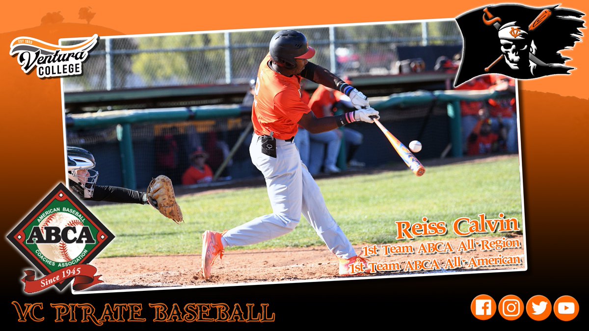 The post-season awards keep rolling in for Pirate sophomore Reiss Calvin. The VC shortstop has now been named to the 2023 ABCA/Rawlings Pacific Association Division All-Region and All-American teams. 
vcweplayhard.com/sports/bsb/202…