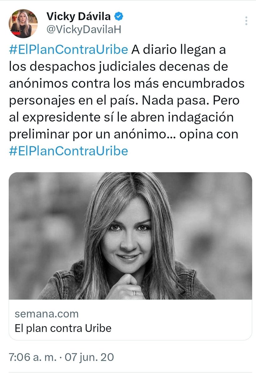 alejcol1997m's tweet photo. @Betocoralg #YoCreoEnPetro
#VickyMiente
Cuando a Vicky Dávila no le gustaban los "anónimos". https://t.co/FlJvVM90FK