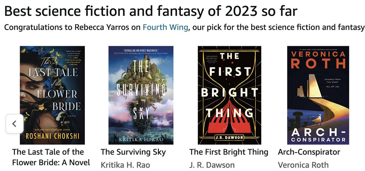 #InTheLivesofPuppets by TJ Klune, #TheTerraformers by @Annaleen, #OneForMyEnemy by @OlivieBlake, #TheFirstBrightThing by @J_R_Dawson, and #ArchConspirator by Veronica Roth! CONGRATS, EVERYONE!!! 💃🕺    

barnesandnoble.com/h/best-books-o…