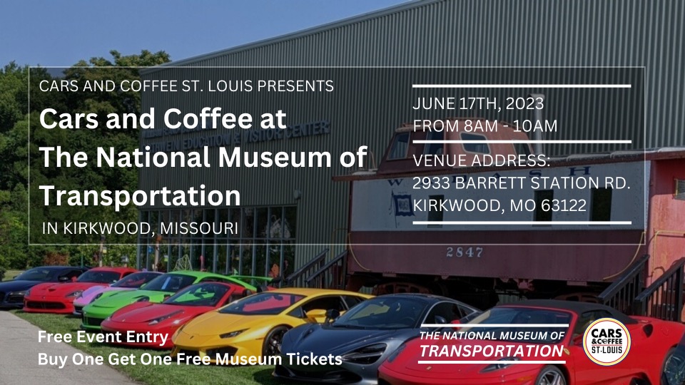 Looking forward to another great #CarsandCoffee this weekend.  Thanks to <a href="/CarsNCoffeeSTL/">Cars and Coffee STL</a> for partnering with <a href="/MuseumTransport/">The National Museum of Transportation</a> for a unique location this month!