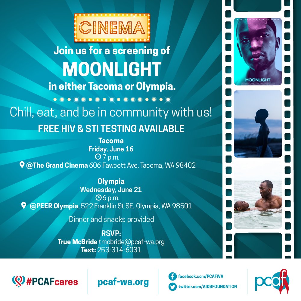 P (@aidsfoundation) on Twitter photo REMINDER: Tomorrow, come & enjoy the acclaimed movie Moonlight with us. Bring along friends & family. #PCAFcares <a href="/WADeptHealth/">Washington State Department of Health</a> <a href="/ACLU_WA/">ACLU of Washington</a> <a href="/CityofTacoma/">City of Tacoma</a> <a href="/TPCHD/">Tacoma-Pierce County Health Department</a> <a href="/thenewstribune/">Tacoma News Tribune</a> <a href="/GayCitySeattle/">Seattle's LGBTQ+ Center</a> <a href="/PizzaKlatch/">Pizza Klatch</a> <a href="/TransLawCenter/">TransgenderLawCenter</a> <a href="/rainbowcntr/">Rainbow Center</a> <a href="/OlympiaPride/">CapitalCityPride</a> REMINDER: Tomorrow, come & enjoy the acclaimed movie Moonlight with us. Bring along friends & family. #PCAFcares <a href="/WADeptHealth/">Washington State Department of Health</a> <a href="/ACLU_WA/">ACLU of Washington</a> <a href="/CityofTacoma/">City of Tacoma</a> <a href="/TPCHD/">Tacoma-Pierce County Health Department</a> <a href="/thenewstribune/">Tacoma News Tribune</a> <a href="/GayCitySeattle/">Seattle's LGBTQ+ Center</a> <a href="/PizzaKlatch/">Pizza Klatch</a> <a href="/TransLawCenter/">TransgenderLawCenter</a> <a href="/rainbowcntr/">Rainbow Center</a> <a href="/OlympiaPride/">CapitalCityPride</a>