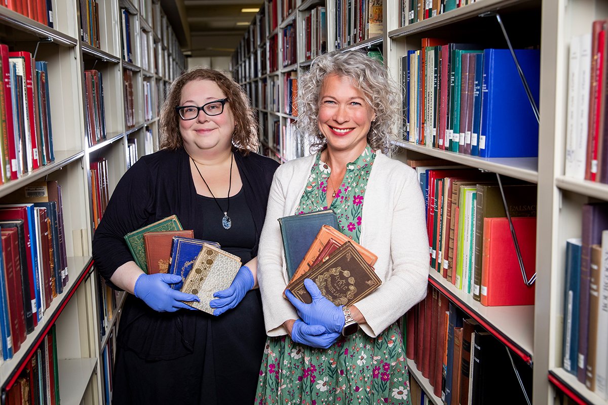 The Heavy Metals Project of <a href="/IllinoisLibrary/">University Library</a> will survey the 19th-century books in the Library’s collection.

Testing of their original cloth-covered bindings will determine if they contain traces of heavy metals in the pigments used for covers.  ▶️ bit.ly/3NdHL7Z