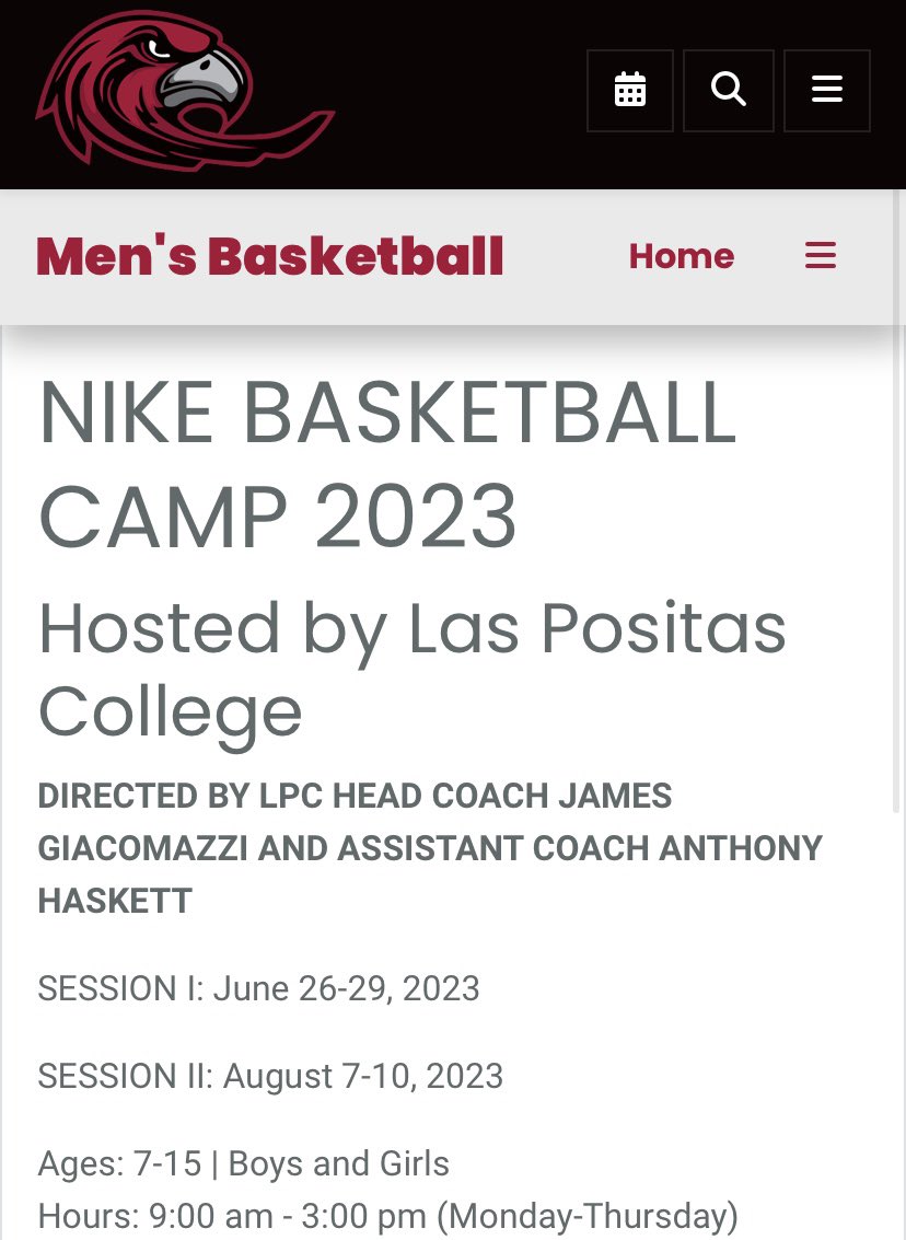 Anthony Haskett (@coachanthaskett) on Twitter photo Few spots left! 1st camp starts June 29th, sign up now!
ussportscamps.com/basketball/nik…
<a href="/CoachGiacomazzi/">James Giacomazzi</a> <a href="/laspositashawks/">Las Positas Hawks Athletics</a> Few spots left! 1st camp starts June 29th, sign up now!
ussportscamps.com/basketball/nik…
<a href="/CoachGiacomazzi/">James Giacomazzi</a> <a href="/laspositashawks/">Las Positas Hawks Athletics</a>