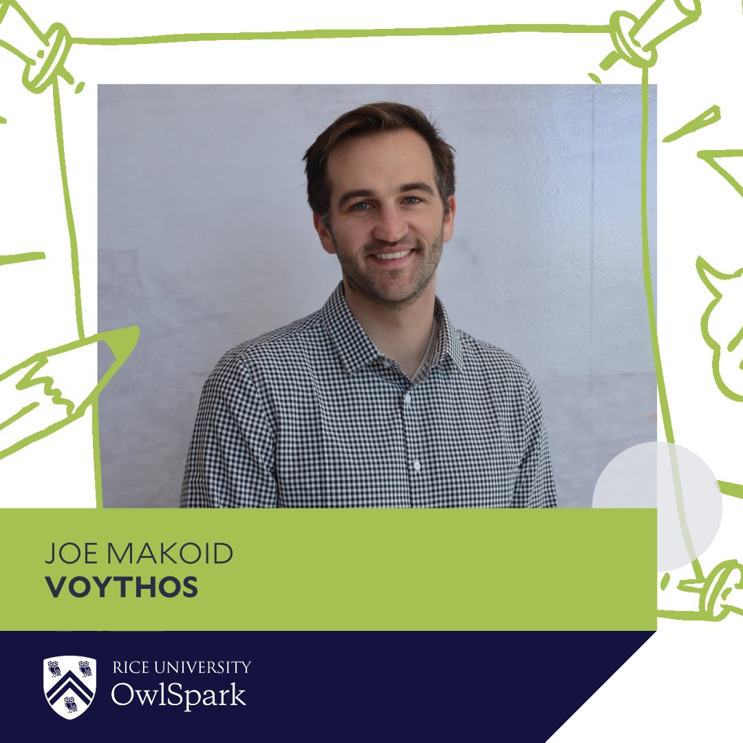 #FounderSpotlightSeries continues with Joe Makoid, co-founder of Voythos, a Class 11 OwlSpark #Startup.

“Voythos offers a mobile physician companion that monitors EMRs, prompting action and initiating care workflows.” Learn more about their company at alliance.rice.edu/owlspark/start…