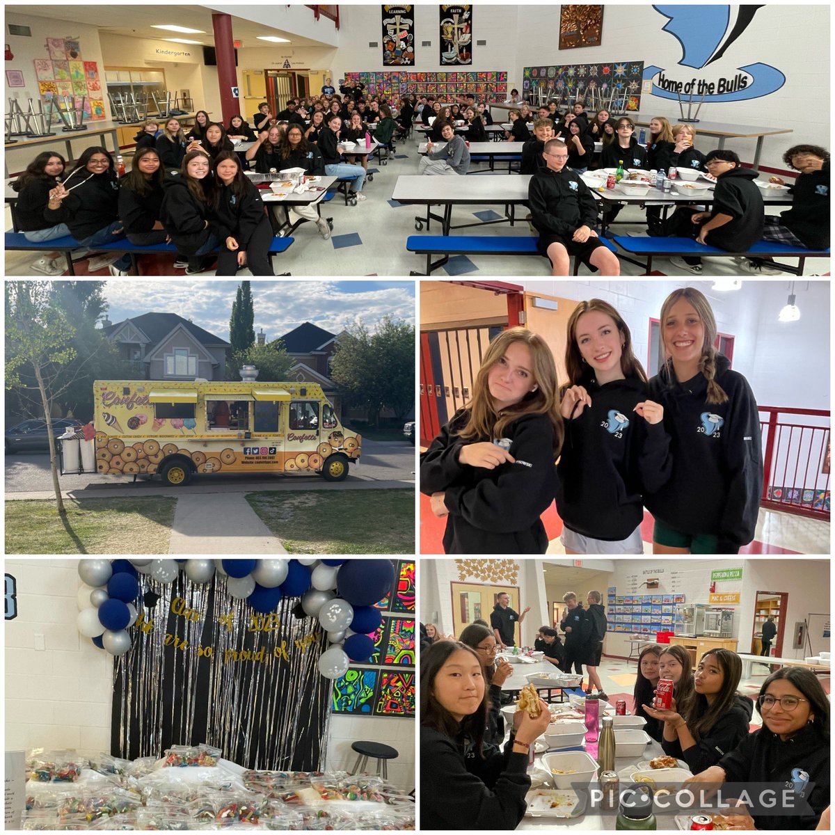 MsBrowns_class's tweet photo. Money well spent! The grade 9s hard work in our E &amp; I class paid off! Ice cream truck, candy buffet, hoodies, and lunch for 90! #Entrepreneurship @StBasil_CCSD https://t.co/5SsICJTrIQ