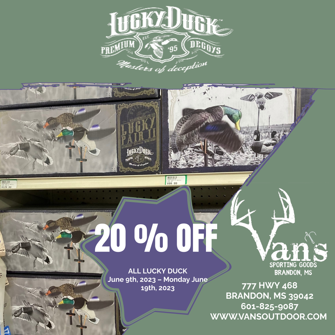 20 % OFF All Lucky Duck now till June
19th
#luckyduckdecoys #vansoutdoors #Duck