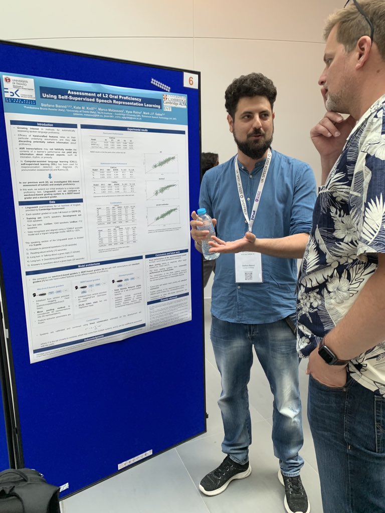 Stefano Bannò (@stefanobanno) on Twitter photo It’s been a fantastic two days at <a href="/UKSpeech2023/">UK Speech 2023</a>, where I presented our work on the assessment of L2 oral proficiency using self-supervised speech representation learning.
Thanks to the organising committee and <a href="/sheffielduni/">The University of Sheffield</a>! 🚀🚀🚀 It’s been a fantastic two days at <a href="/UKSpeech2023/">UK Speech 2023</a>, where I presented our work on the assessment of L2 oral proficiency using self-supervised speech representation learning.
Thanks to the organising committee and <a href="/sheffielduni/">The University of Sheffield</a>! 🚀🚀🚀