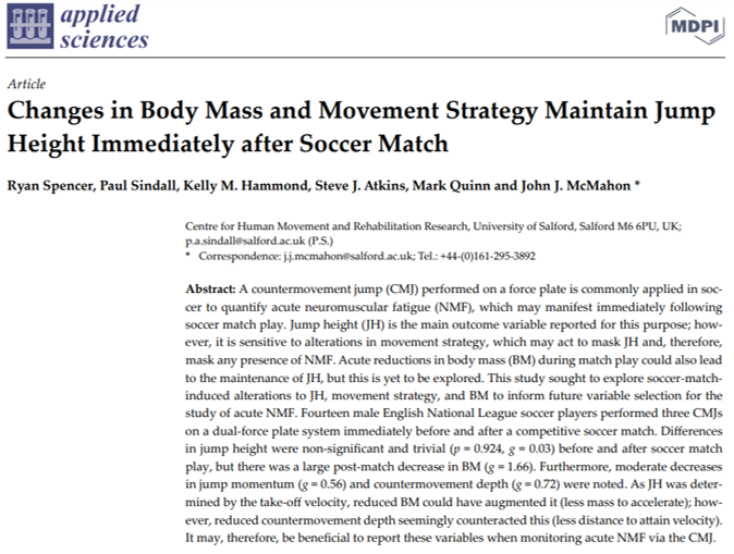 Dr John McMahon (@forceplatecoach) on Twitter photo New paper published today by <a href="/UoSSportsSci/">UoS Sports Science</a> & <a href="/UoS_MSc_SandC/">UoS MSc S&C</a> alumni <a href="/rsconditiong/">Ryan Spencer</a> 👏
For anybody who's interested in using force plates to monitor 'neuromuscular fatigue', here's the link: mdpi.com/2076-3417/13/1…
Thanks to <a href="/steviea67/">Steve Atkins</a>, <a href="/quinny_6/">Mark Quinn</a>, <a href="/KellyHammond16/">Kelly Hammond</a> & Paul Sindall New paper published today by <a href="/UoSSportsSci/">UoS Sports Science</a> & <a href="/UoS_MSc_SandC/">UoS MSc S&C</a> alumni <a href="/rsconditiong/">Ryan Spencer</a> 👏
For anybody who's interested in using force plates to monitor 'neuromuscular fatigue', here's the link: mdpi.com/2076-3417/13/1…
Thanks to <a href="/steviea67/">Steve Atkins</a>, <a href="/quinny_6/">Mark Quinn</a>, <a href="/KellyHammond16/">Kelly Hammond</a> & Paul Sindall