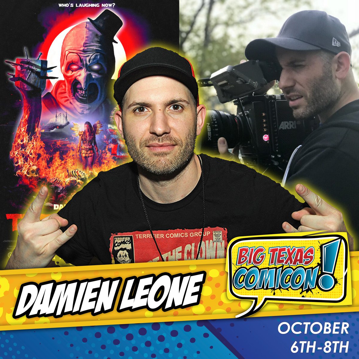 Writer, director, producer of the Terrifier franchise Damien Leone joins us for Big Texas Comicon 2023!

*Art The Clown photo ops on sale this Friday at 12pm!*

bigtexascomicon.com