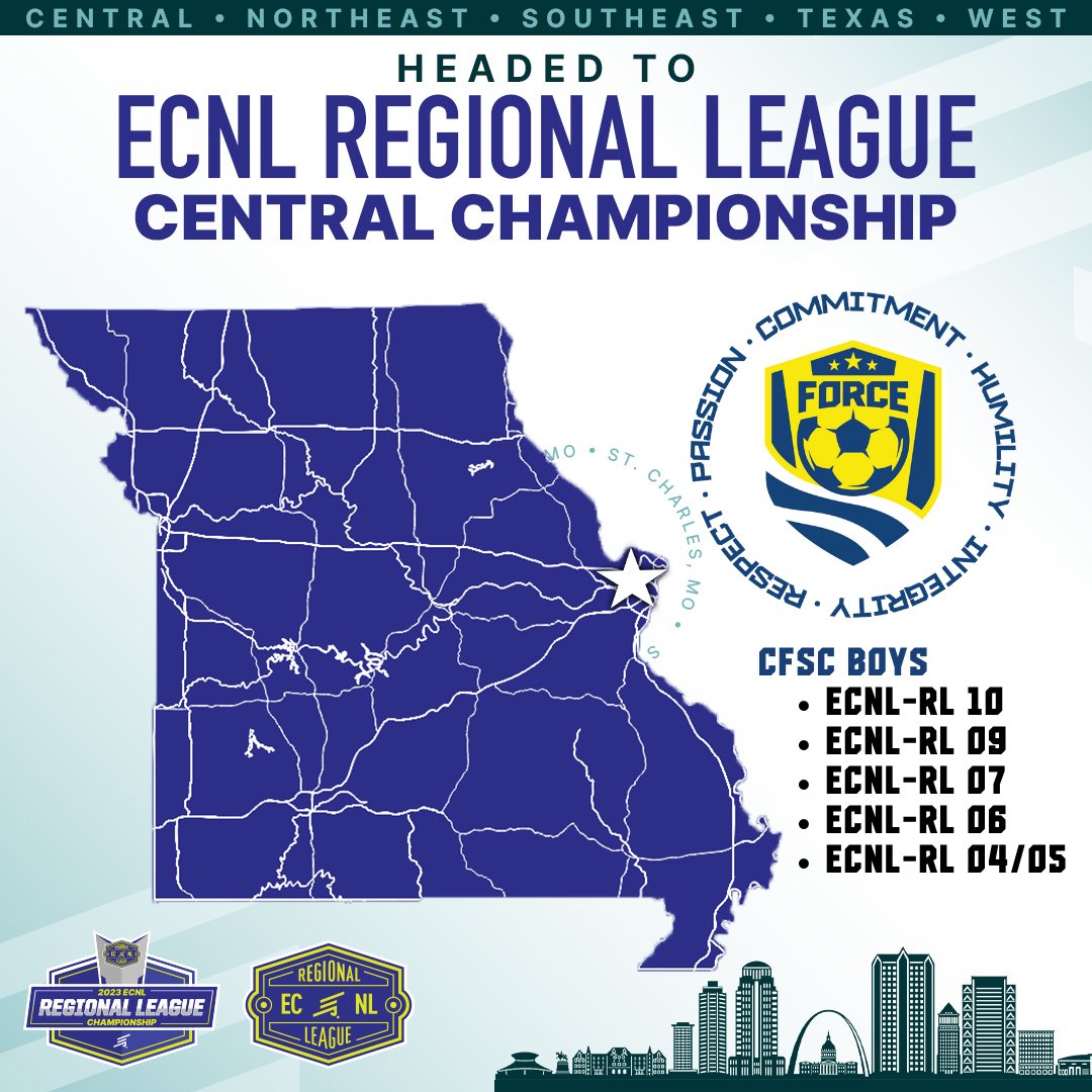 Good luck to our 5 <a href="/clevforcesc/">Cleveland Force SC</a> ECNL-RL Boys teams (2004/05, 2006, 2007, 2009, 2010) traveling to St. Louis to compete in the ECNL Regional League - Central Championship this weekend! Good luck boys! #chirp #clevelandforcesc #ecnlboys