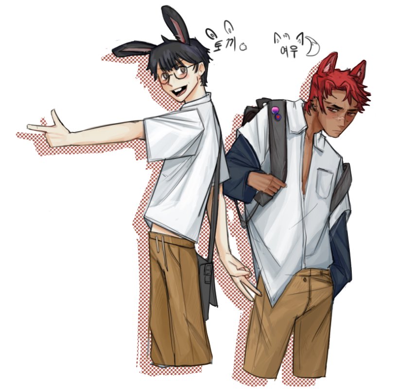 Obnoxious Bunny Boy x Sickly Depressed Fox Guy
#digitalart