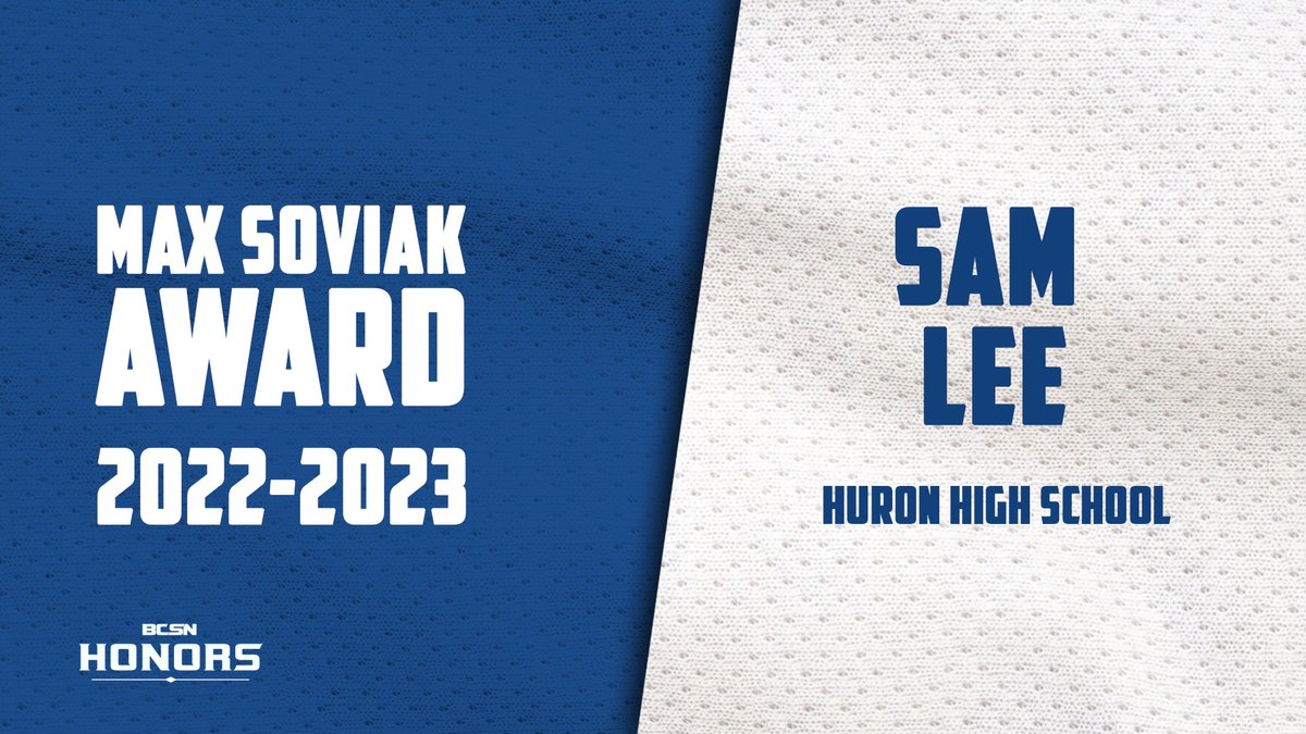 The Max Soviak Award is given to the athlete who gives 110%, whether it be in practice or a game situation. This person is a great teammate and is always willing to cheer on their teammates. This year, the Max Soviak Award goes to Sam Lee 🎉 <a href="/huronschools/">Huron City Schools</a> #BCSNEHonors23