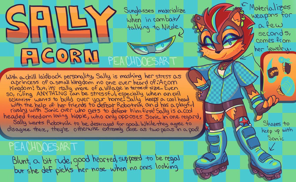 Yes I redesigned her again but LISTEN OKAY skater Sally wouldn't leave my head! #sallyacorn #sonic #SonicTheHedeghog #Sonicmovie3 #sonicboom #SonicPrime #freedomfighters #rally4sally #sonicsatam