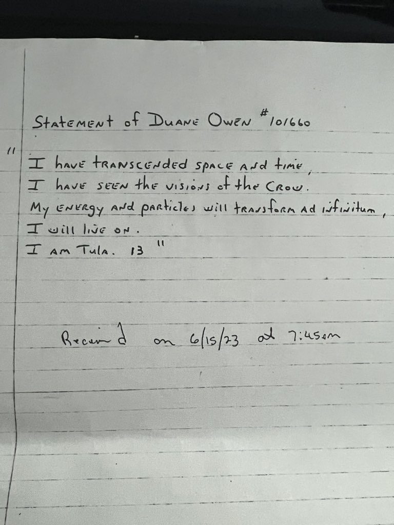 wpbf_terri's tweet image. Florida executed killer Duane Owen tonight - pronounced dead at 6:14. Asked for any last words he kept his eyes closed and answered “No” Prison officials later gave us his written statement #execution #florida #lastwords
