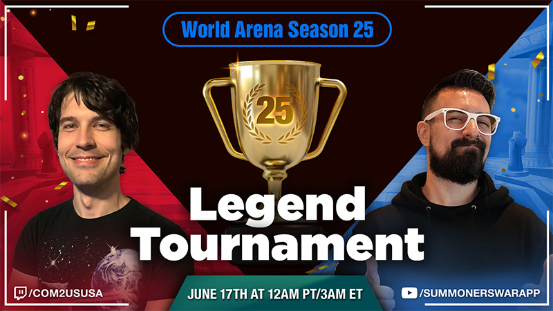 SWCEsports's tweet photo. 📜Hello Summoners!📜
This Saturday we will be hosting our Legends Tournament 25!!! 🏆
Join our casters, Apze and Stoic, as we watch the best of the best duke it out💥💥#summonerswar #swesports
6/17 12AM (PST)
https://t.co/Twn7RmV2OJ
https://t.co/XLHVWgj7Mb https://t.co/5ADxJFLk90