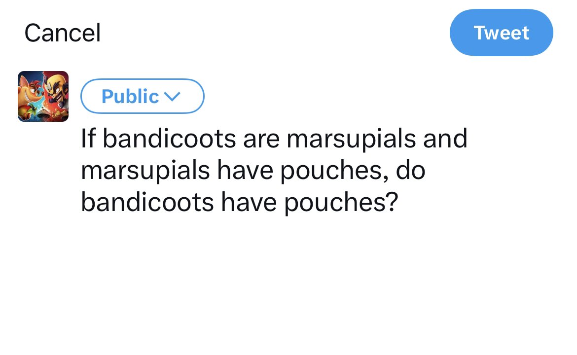 CrashBandicoot's tweet image. Riddle me this.