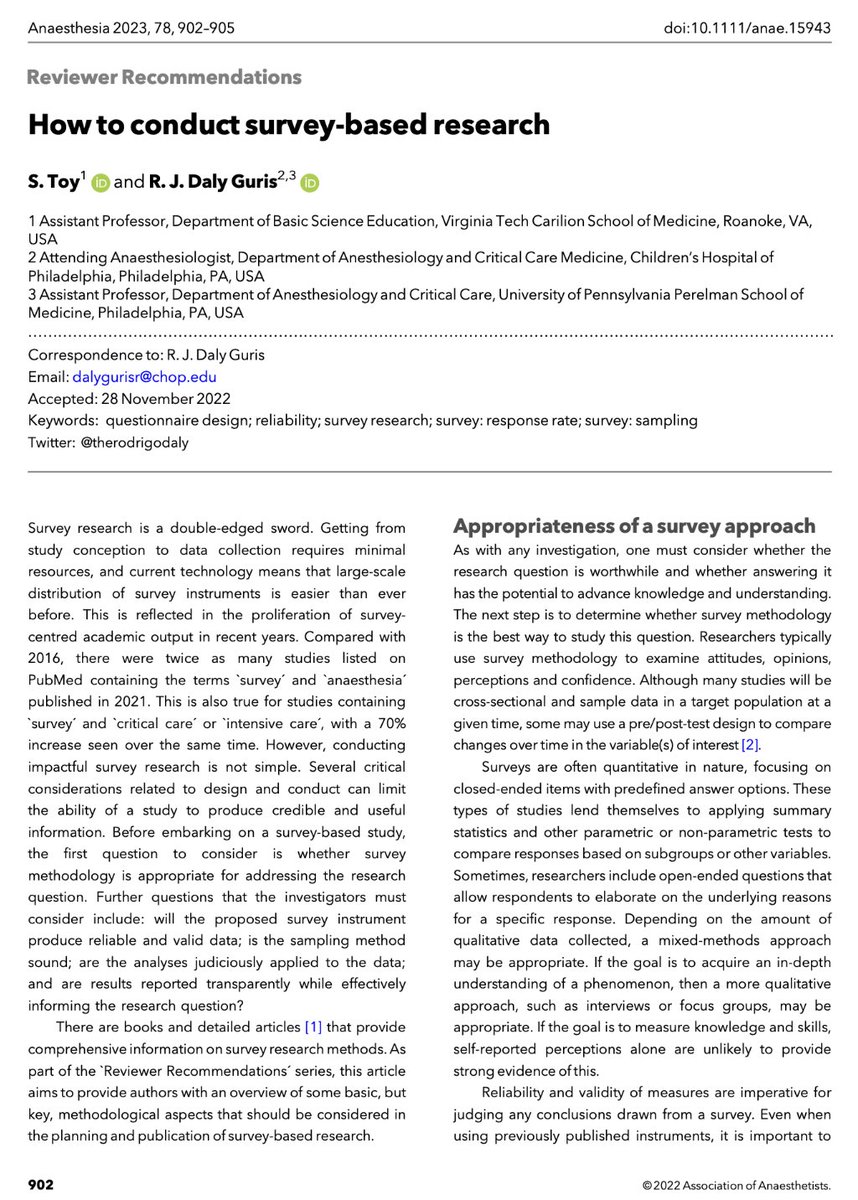 🔓How to conduct survey-based research? @theRodrigoDaly explains how to do it in this month's Reviewer Recommendations. 🔗…-publications.onlinelibrary.wiley.com/doi/10.1111/an…