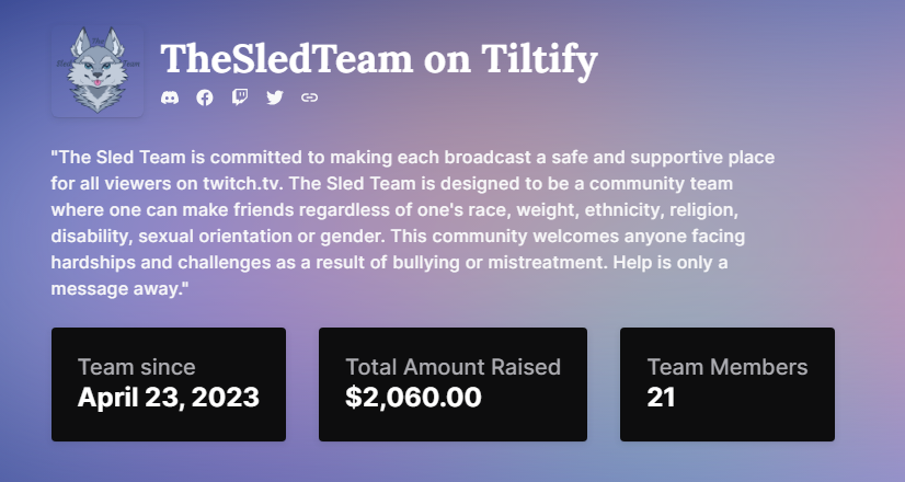TwitchSledTeam's tweet photo. HOLY CRAP! THE SLED TEAM JUST BROKE $2,000.00 RAISED FOR CHARITY!

PLEASE CHECK OUT THESE TEAMMEMBERS LIVE NOW:

https://t.co/H193s2nDaf
https://t.co/1gmxtQBSyL

Yakman is about to draw his previously shaved eyebrows back on!

Cyn is eating gross beans and tattooing her face! https://t.co/jgz0rzJIzm