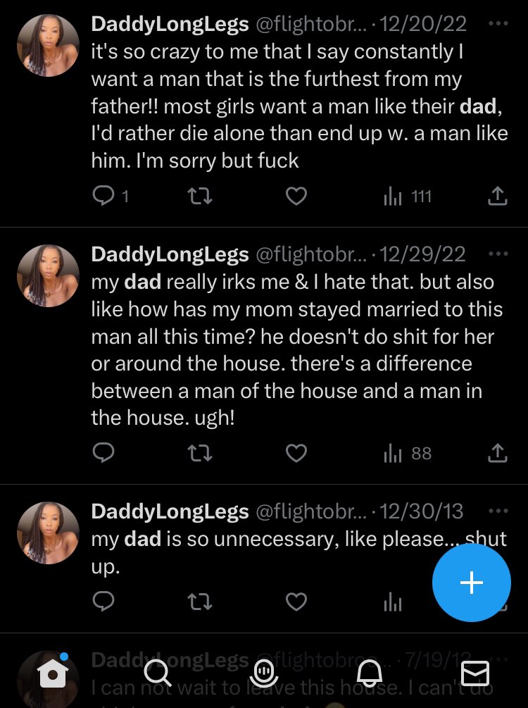 @uthoughtuhadit These broads gotta stop projecting their daddy issues onto BM