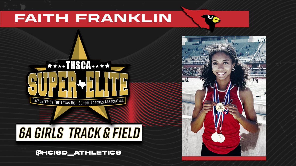 HUGE shout out to Harlingen High School's Faith Franklin for being selected to THSCA's 2023 Super Elite team for 6A Girl's Track and Field! Congratulations on a tremendous season Faith!