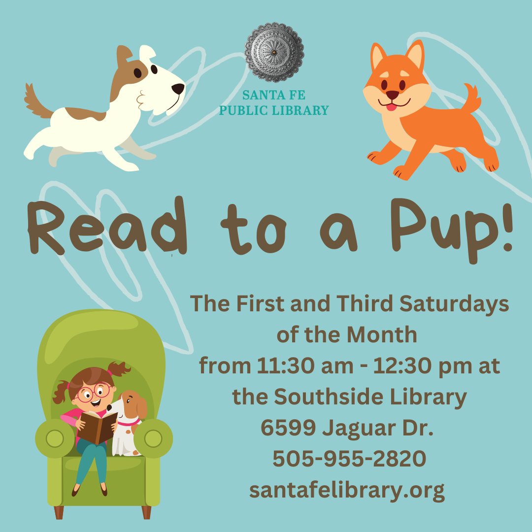 sfpl's tweet photo. #Maple and #Ffion will be at #SouthsideLibrary this Saturday 11:30 to 12:30 for #ReadToAPup! The pups are hoping for a lot of kiddos so come on by and practice your reading skills on them! https://t.co/kC2erXDy1o