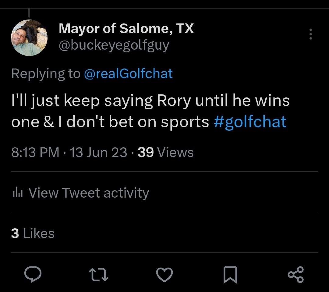 @BryanTweed16 @Golfingbrock I did pick Rory in our #golfchat Tuesday, just saying 🤷‍♂️