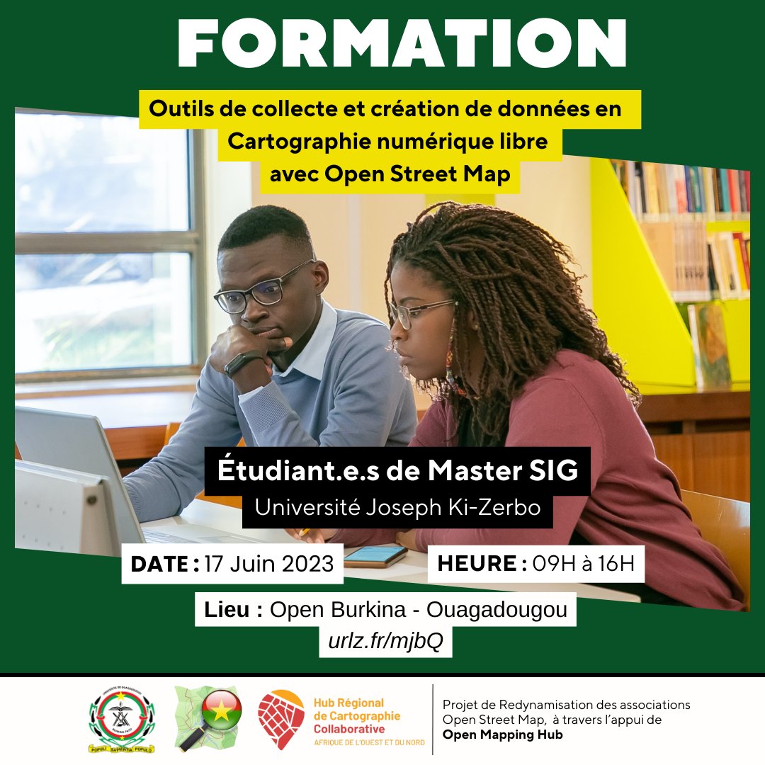 ritasoma95's tweet photo. @OSM_BF reçoit ce samedi 17 Juin les étudiants de #Master_SIG #Université_Joseph_KI_ZERBO pour une formation sur les outils de création de données sur @openstreetmap 
@OSM_BF  un référentiel en cartographie numérique
#Ouaga 
#Burkina 
#MwalaiGrant 
#HOT https://t.co/GMs7BGD6qy