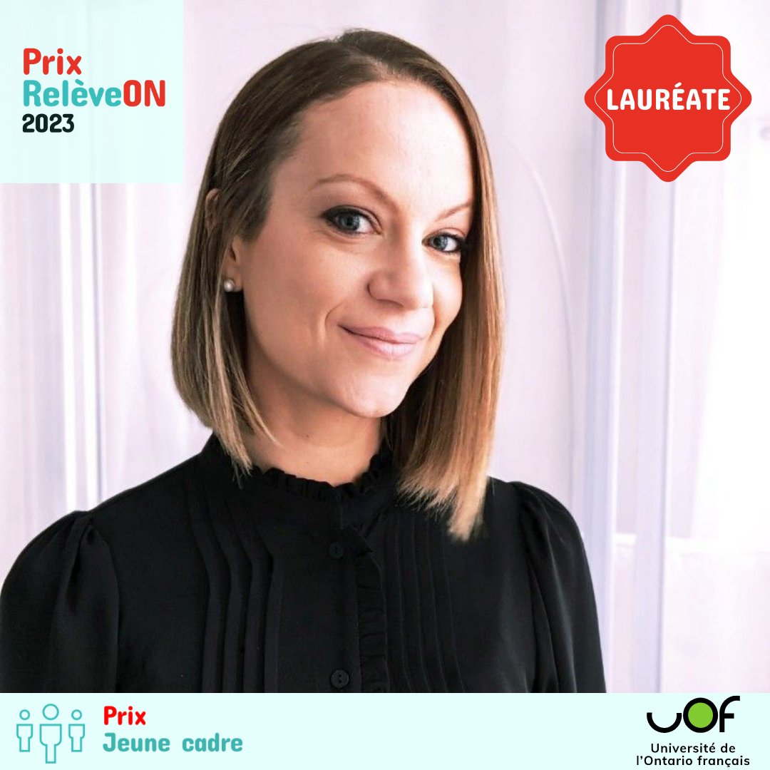 PRIX JEUNE CADRE 2023 🏆
Toutes nos félicitations à notre lauréate Jeune cadre, Alexane, qui a su gravir les échelons tout au long de sa carrière et qui fait rayonner les marques de <a href="/TFO_Ontario/">TFO</a>. 
Bravo 🎉

Ce prix est présenté par l’<a href="/universiteON/">Université de l’Ontario français</a>.