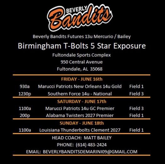 Excited for this weekend!! Can’t wait to ball out! 🖤🧡🖤🧡
@ExtraInningSB @Los_Stuff @LegacyLegendsS1 @StriveSoftball @CoastRecruits 
#beverlybandits #vlb #bandit4life 
⬇️⬇️⬇️⬇️⬇️⬇️⬇️⬇️⬇️⬇️⬇️⬇️