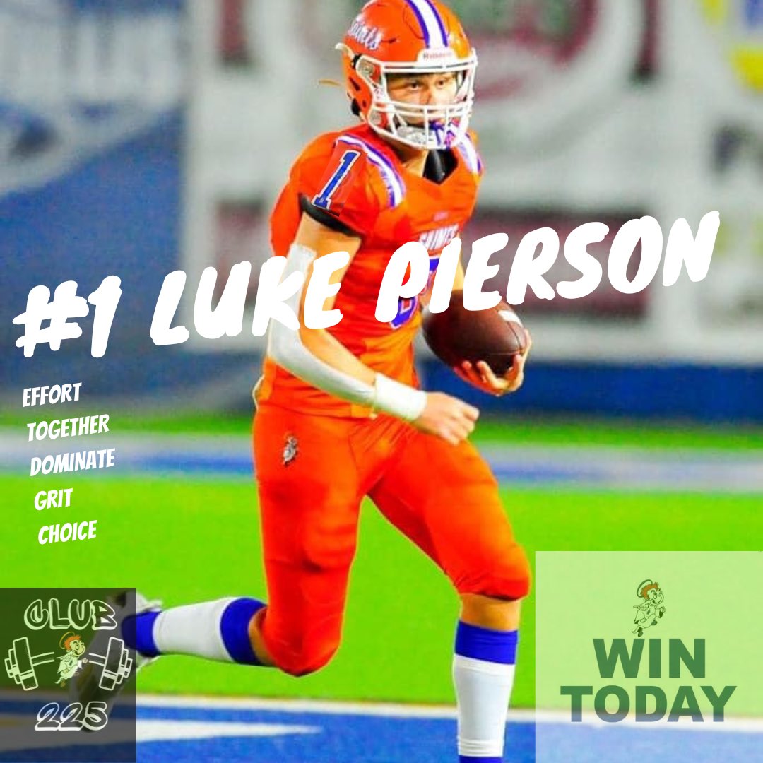 SLCHSFB's tweet photo. The #1 in our program is our legacy number. This number is voted on by our leadership council and coaches. Our legacy number goes to someone that represents our core values on a daily basis! This years #1 is Senior QB/DB Luke Pierson! #WeAreSaints #WinToday #UnFinishedBusiness https://t.co/WezgDdbIlO