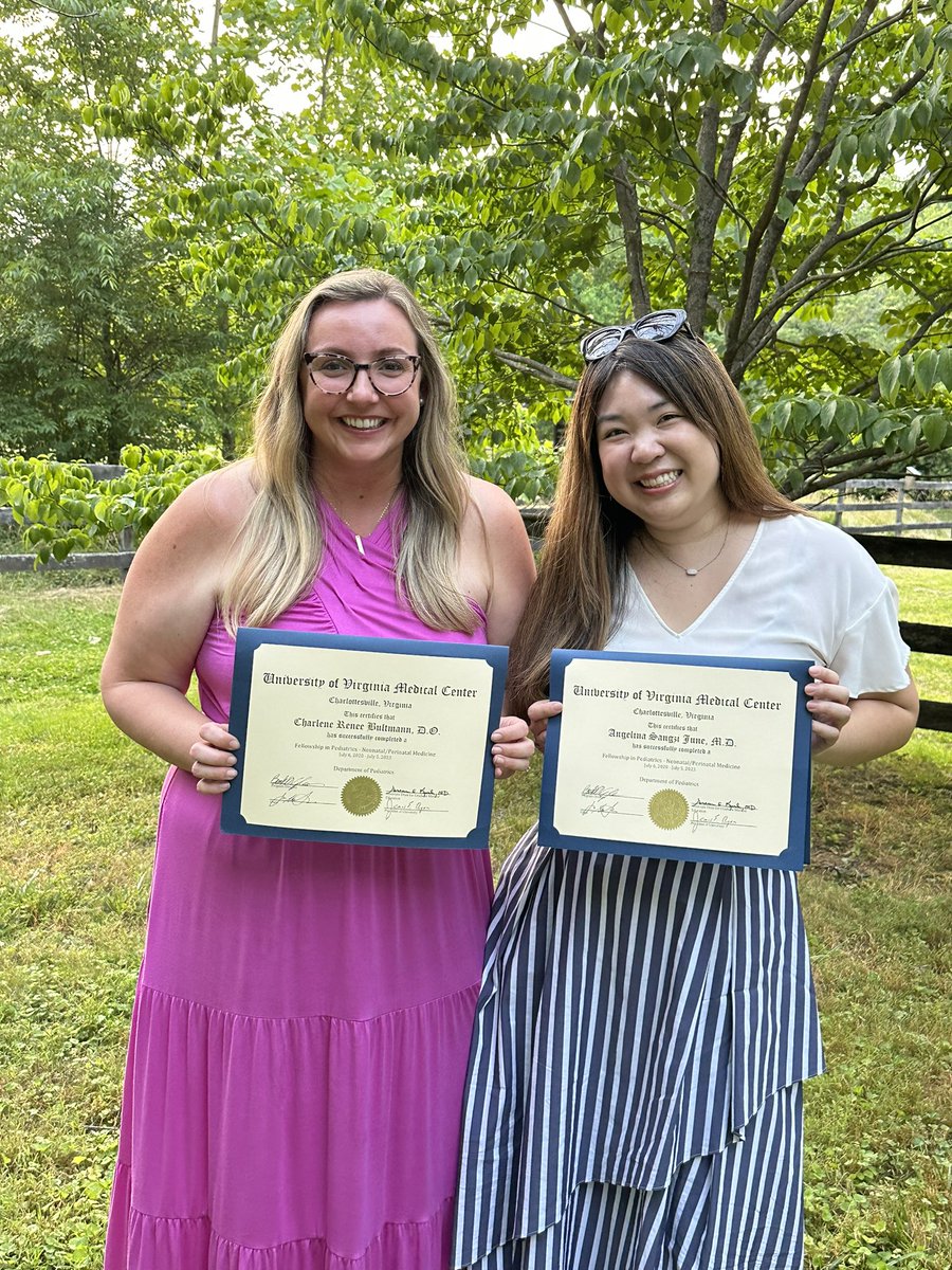UVaNICU's tweet photo. Congrats to @BultmannCharli and @angeejune_md. On to great and good things! @UVAPediatrics https://t.co/F57nkY0wXT