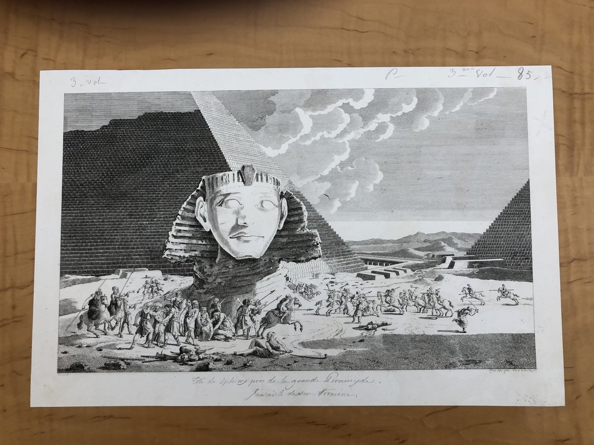 nasserrabbat's tweet photo. The Sphinx still had its nose in October 1785 when Louis Francois Cassas drew this image for his Voyage pittoresque de la Syrie, de la Phoenicie, de la Palestine, et de la Basse Aegypte, at the Getty Research Library. That he humanized the statue too much is a hazard of the time. https://t.co/HYaRXlECIv