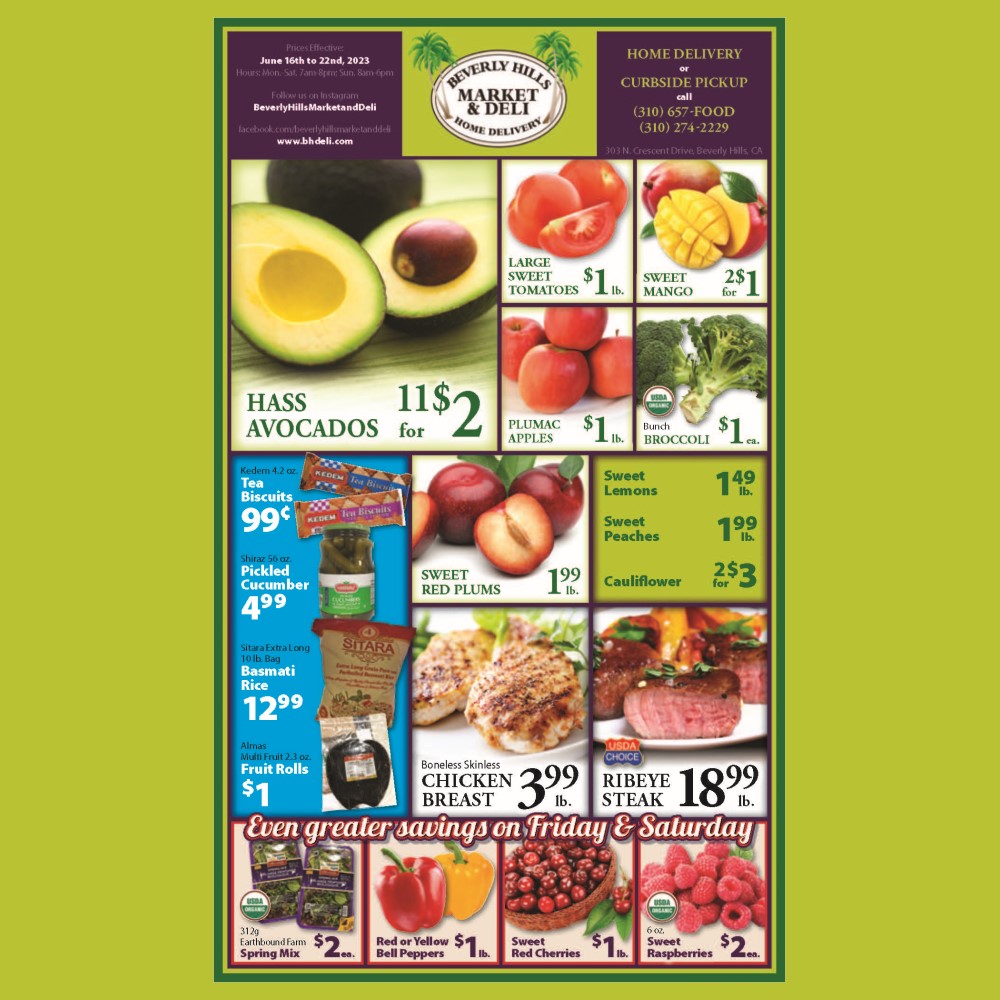 🥑Happy Father's Day! 🥑Don't miss this weekly ad!🥑
#BHDeli #MyBevHills #WeeklyAd #GroceryDeals