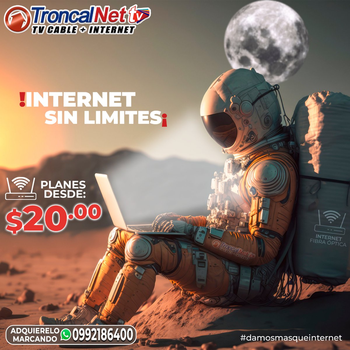 troncalnetec's tweet photo. Llega más lejos 🚀aprovecha al máximo tu servicio, disfruta, diviértete sin límites 😀. Somos TroncalNet 📞 0992186400 📞 072421825
#unaexperienciadiferente
#damosmasqueinternet 
#LaTroncal 
#Zhucay 
#ElTriunfo 
#Cochancay 
#playaseca 
#elpiedrero https://t.co/w4gGrRDjIu