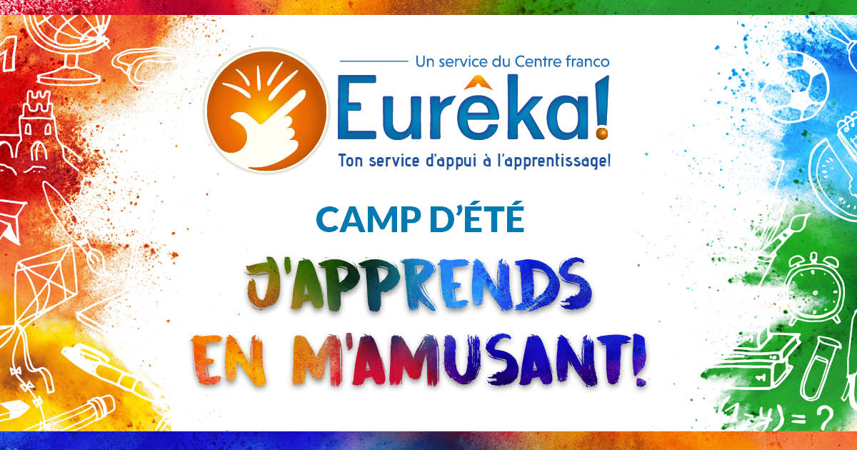 Avez-vous découvert la programmation du camp d'été Eurêka! J'apprends en m'amusant?

Des ateliers d'art, de musique, de sciences et plus encore pour passer un été amusant et riche en apprentissage!

Rendez-vous sur moneureka.ca/camp-dete-2023/ pour les inscriptions!