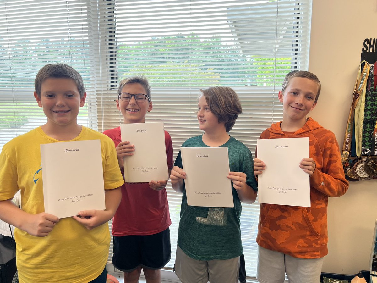 We have published authors in the house! Lucas, James, Porter, and Tyler have been collaborating on their book “Elementals” all year and their hard work has finally paid off. 

Look for autographed copies in the media center and the book vending machine!
