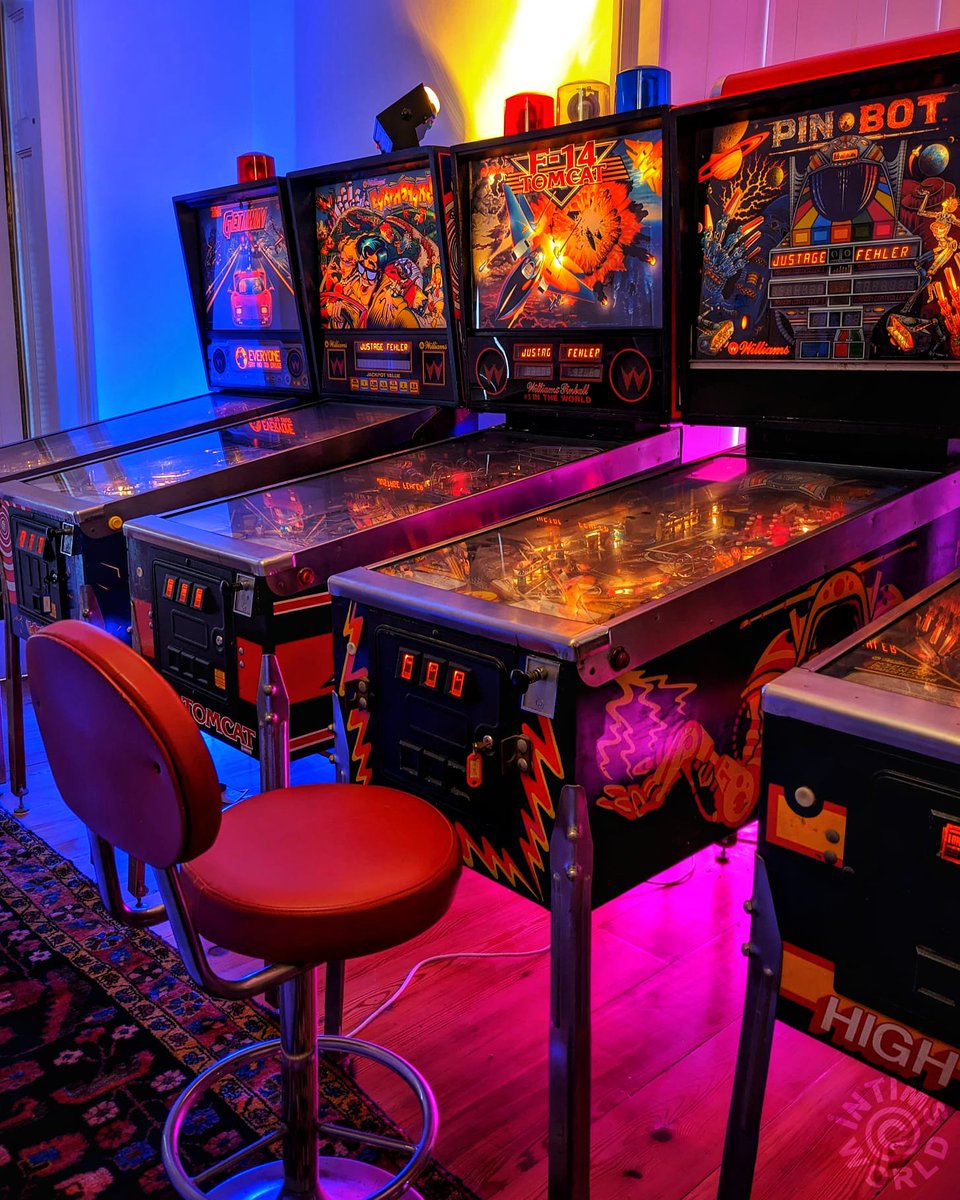 The pinball machines we used for the conversions to NES. Can you spot which games were never released? 🕹️ #intimsworld #pinball #arcade #NES #Nintendo #Tradewest #Williams #retrogames #intimsworldmuseum