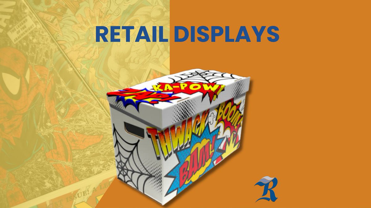 ContainersRoyal's tweet photo. Check out our comic-inspired custom project! Custom retail displays are a game-changer for your business. With easy shelving, branding, and shop solutions, it attracts buyers and can be strategically placed away from competitors. 

#Retail #Custom #Display #Corrugated https://t.co/1OVWe6jiQv