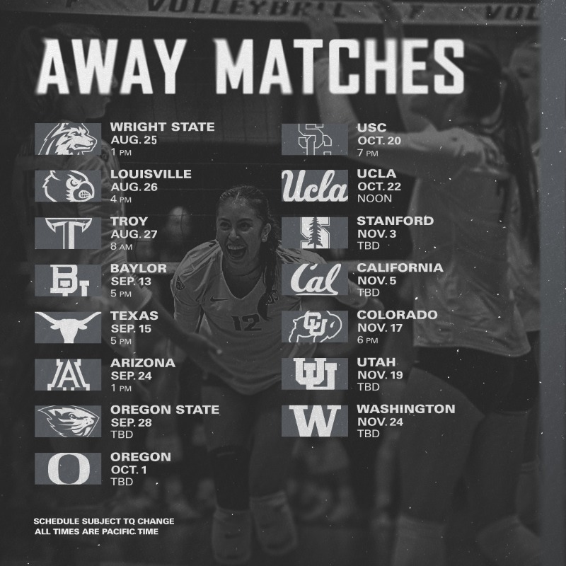 WSUCougarsVB's tweet photo. Schedule drop 2023 is here and it's a good one!

#GoCougs