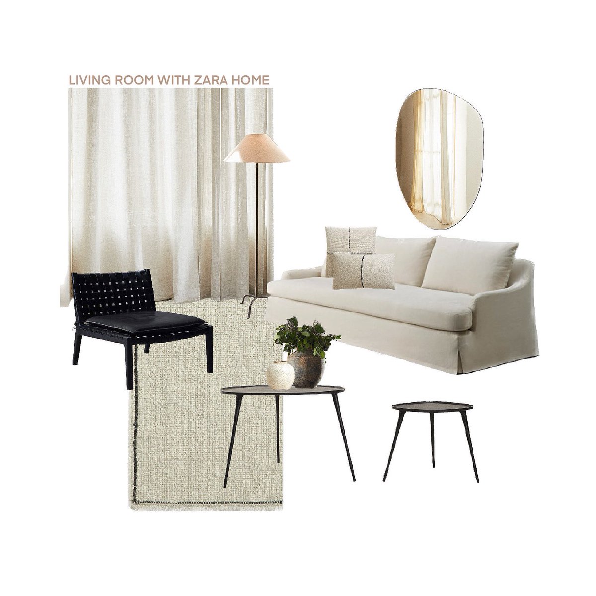 cute wabi sabi inspired mood board with pieces all from @zarahome