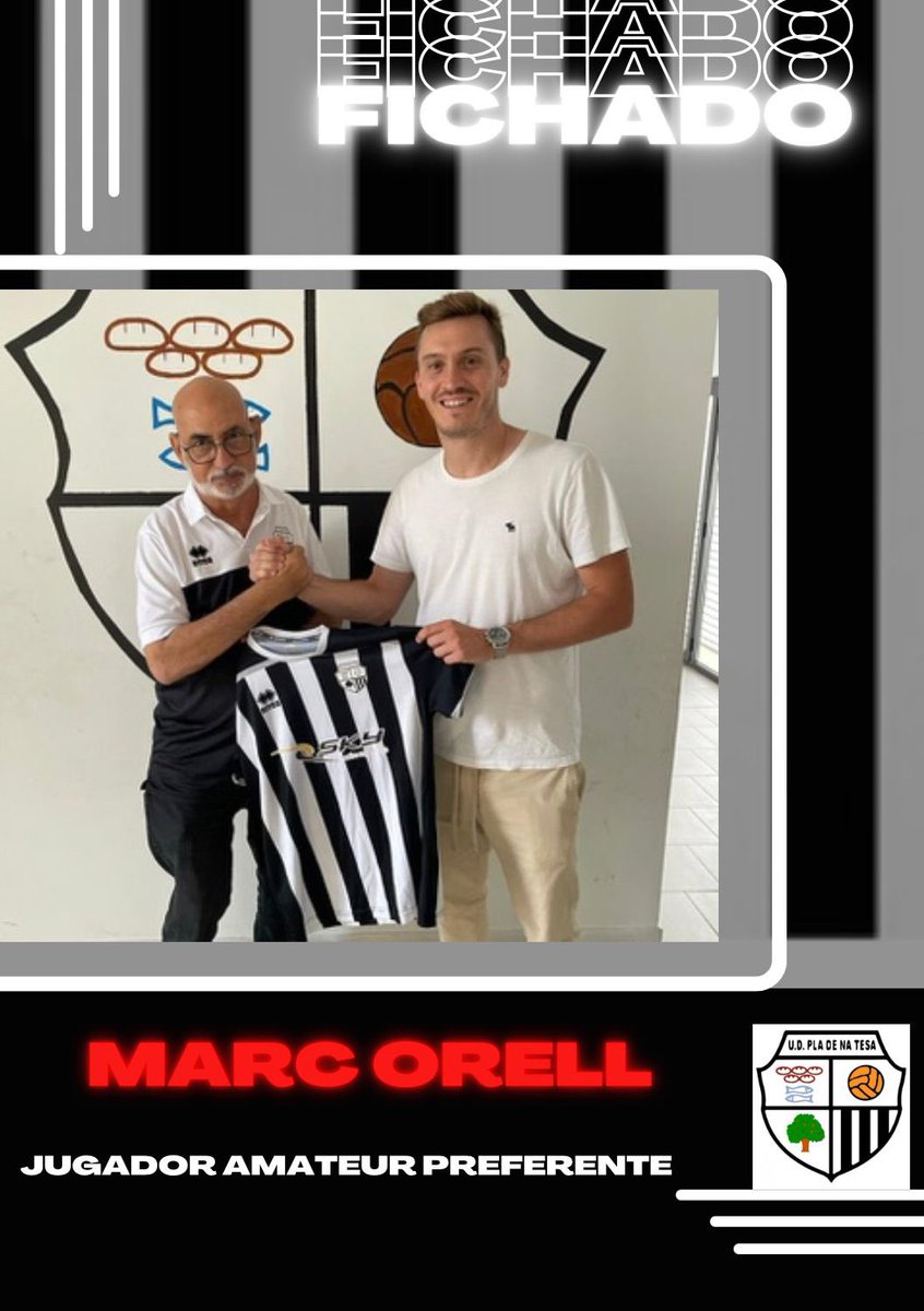 UD_PladeNaTesa's tweet photo. NOTICIA 💣💣💣💣💣
FICHAJE 
Queremos anunciar un 
nuevo fichaje @MarcOrell26 .🤍🖤
Un jugador muy polivalente que seguro nos va a dar mucha consistencia .
Jugador que va a poder llevar las agujas de este equipo.
Bienvenido MARC y muchas gracias por creer en nuestro proyecto.
🤍🖤 https://t.co/CY9OikOpar