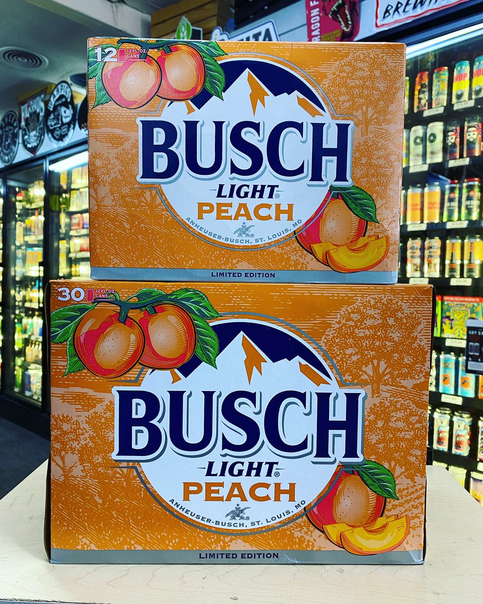 @BuschBeer Light Peach Now In Stock Available In 12 & 30 Packe🍻🍑🔥

#newbeer #buschlightpeach #buschlight