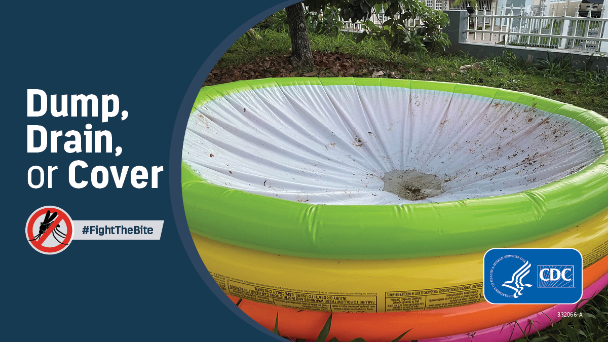 Have remnants of a pool party in your backyard? Mosquitoes can use anything that holds water as an egg-laying site. Make sure to dump, drain, or cover anything that can hold water, including kiddie pools!
bit.ly/CDCControlMosq…