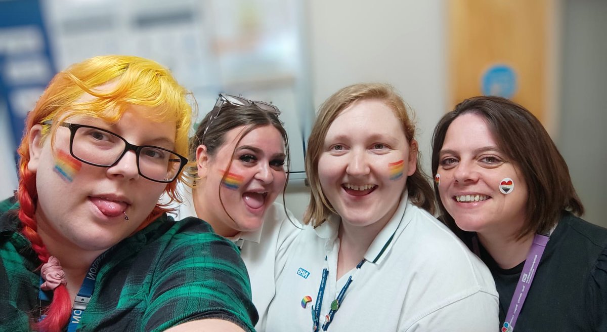 RowanTwo's tweet photo. Rainbow fruit and skittle platter, rainbow cupcakes, singing and dancing to 90s songs, including la Macarena! 💃🏻  Even one of our med students joined in! 
Looks like I missed a very good #Pride party yesterday!! 🏳️‍🌈 https://t.co/xauBRzqEtA